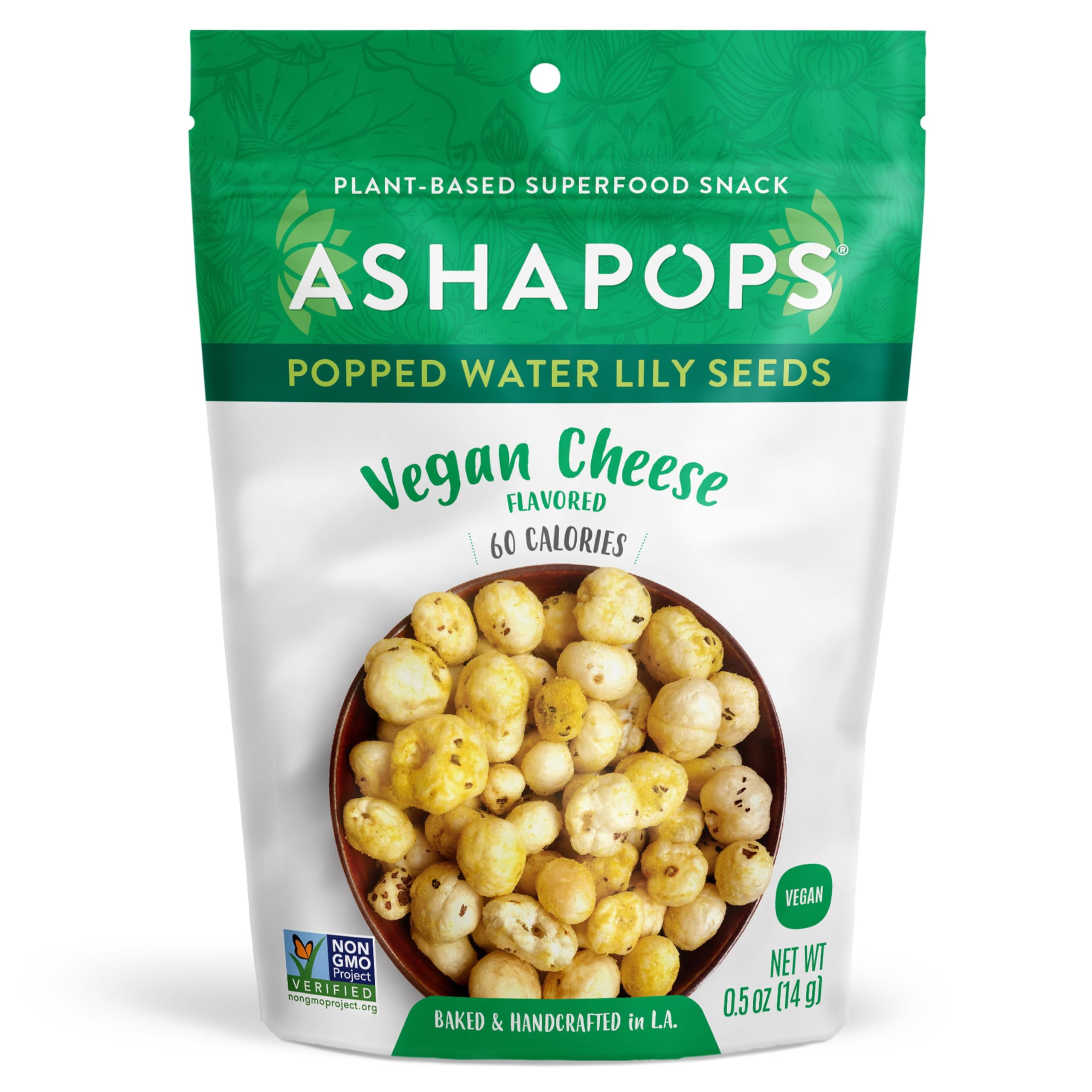 AshaPops Vegan Cheese Flavored HHA1 Popped Water Lily Seeds Gluten