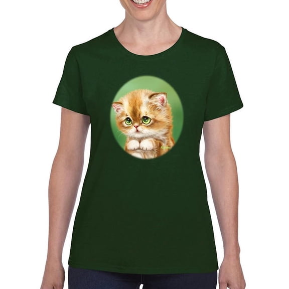 Ashamed Cat T-Shirt Women -Kayomi Harai Designs, Female Large