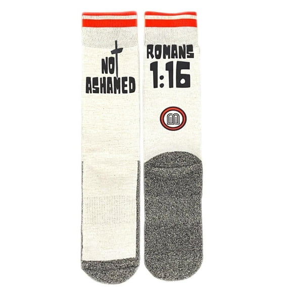 Not Ashamed - Romans 1:16 Bible Verse Socks for Women, Christian Gifts, Inspirational Crew Socks, Moisture Wicking, Comfortable Religious Socks for Women