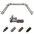 thumbnail image 1 of Ashanti 13/16" Double Bay Window curtain rod Adjustable 20"-36", 38"-72" - Cocoa,(ABay-97-7D), 1 of 3