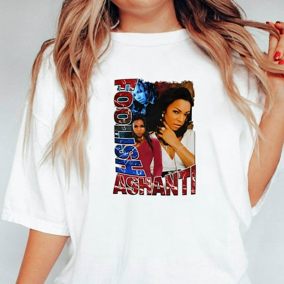 Ashanti Foolish R&B Singer Vintage Inspired 90s Fan Graphic Unisex T-Shirt, up to 5XL