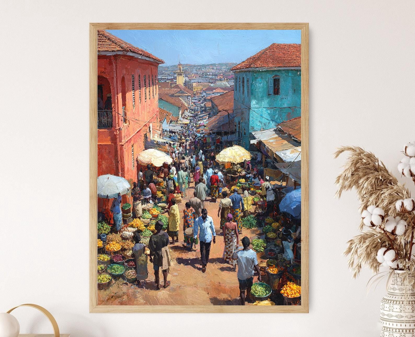 Ashanti Market, Traditional Kente Cloth, Colorful Goods, Vibrant ...