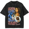 thumbnail image 1 of Ashanti Merch Retro 90s casual style washed short sleeved T-shirt for men and women, fashionable top, 1 of 5