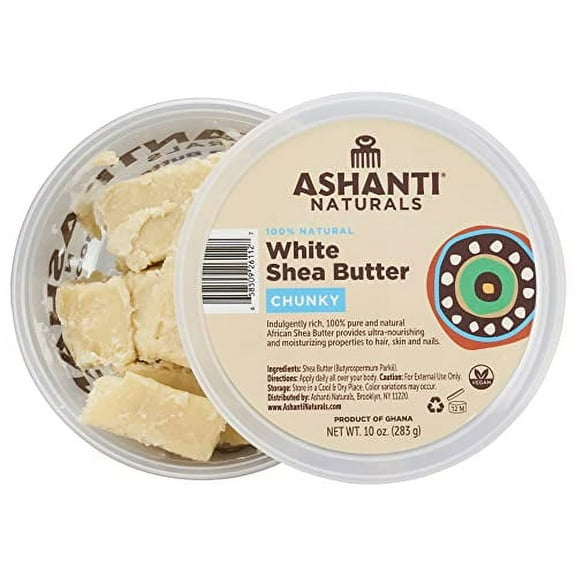 Ashanti Naturals Natural White Shea Butter Chunky Body Moisturizers, 10 oz, 3 Pack