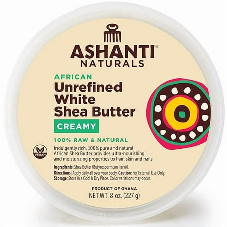 Ashanti Naturals- Unrefined African Soft & Creamy White Shea Butter - 8 oz.