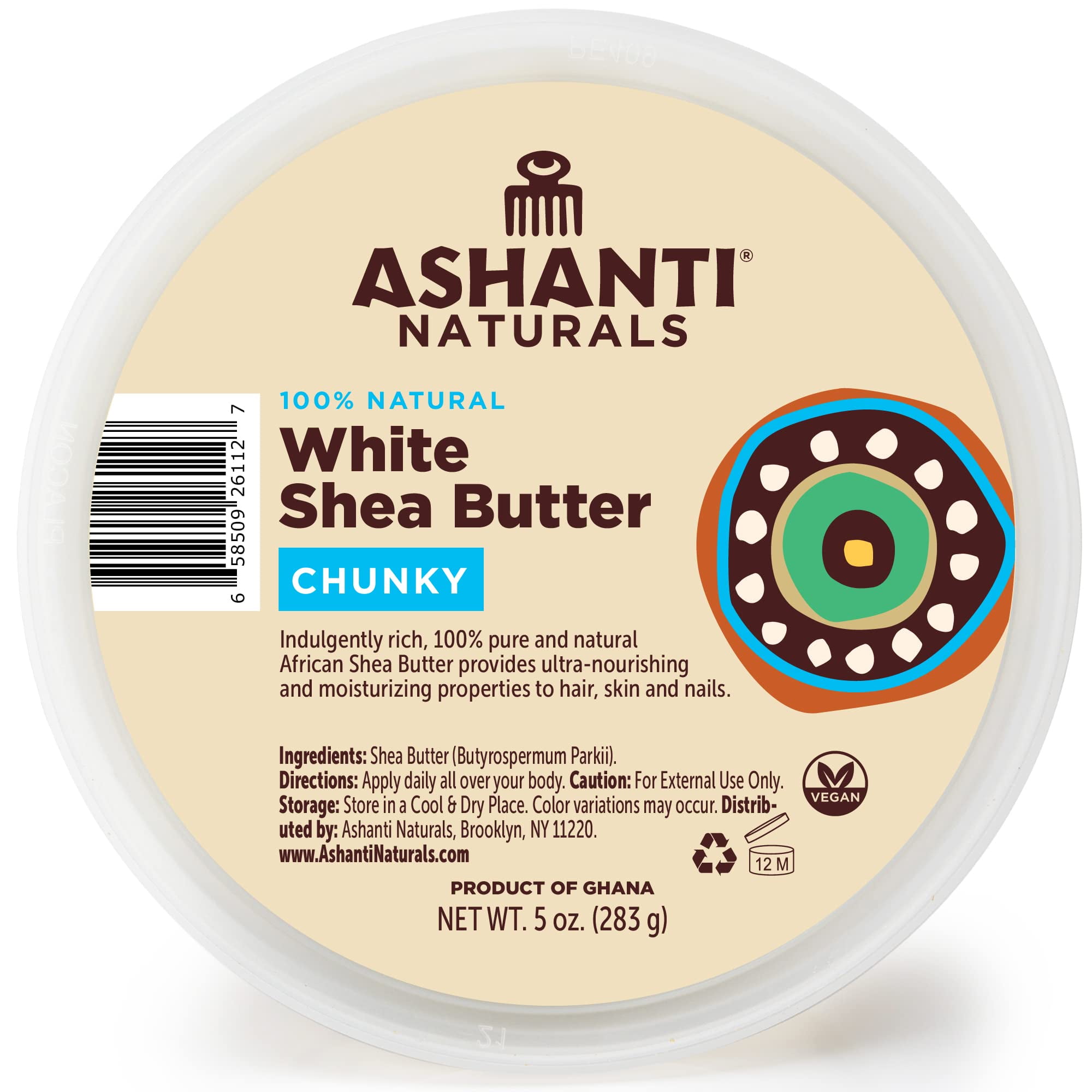 Ashanti Naturals White Chunky AIF4 Raw Shea Butter Unrefined African