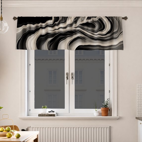 AshasdS Abstract Wave Pattern Window Valance Modern Curtain Valance Decorative Window Treatment Contemporary Home Decor