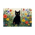 thumbnail image 1 of AshasdS Black Cat in Wildflowers Linen Table Mats Set of 4 12x18 inch for Spring Summer Home Table Decor, 1 of 4