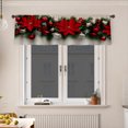 thumbnail image 1 of AshasdS Christmas Poinsettia Window Valance Holiday Curtain Valance Red Floral Seasonal Window Decor, 1 of 5