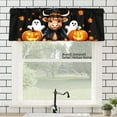 thumbnail image 1 of AshasdS Halloween Cow and Pumpkins Polyester Window Valance Curtain for Home Kitchen Living Room Bedroom Bathroom Decor 54x18 inch, 1 of 5