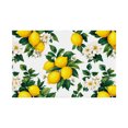thumbnail image 1 of AshasdS Lemon Floral Pattern Linen Table Mats Set of 4 12x18 inch for Spring Summer Home Table Decor, 1 of 5