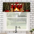 thumbnail image 1 of AshasdS Polyester Window Valance Curtain Christmas Fireplace with Stockings and Trees Design for Home Kitchen Living Room Bedroom Bathroom Decor 54x18 inch, 1 of 5