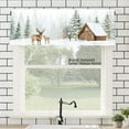 thumbnail image 1 of AshasdS Polyester Window Valance Curtain with Deer and Cabin Winter Scene for Home Kitchen Living Room Bedroom Bathroom Decor 54x18 inch, 1 of 5