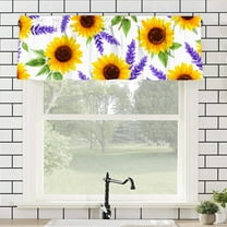 AshasdS Sunflower and Lavender Pattern Polyester Curtain Valance for Home Bedroom Living Room Kitchen Window Decor 54x18 inch