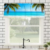 AshasdS Tropical Beach Scene Polyester Curtain Valance for Home Bedroom Living Room Kitchen Window Decor 54x18 inch
