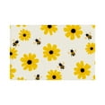 thumbnail image 1 of AshasdS Yellow Daisy and Bee Pattern Linen Table Mats Set of 4 12x18 inch for Spring Summer Home Table Decor, 1 of 4
