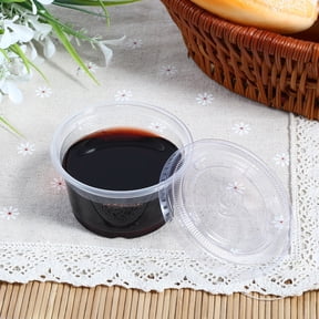 Ashata Sauce Cup Plastic 50Pcs Disposable Clear Sauce Cups Kitchenware Takeaway Sauce Box