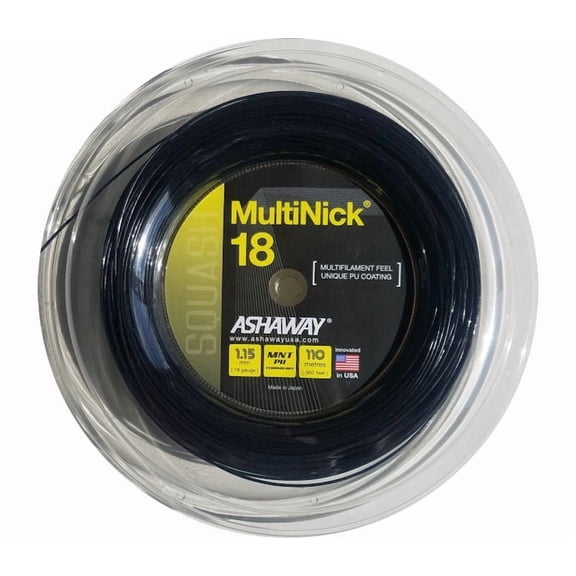 Ashaway MULTINICK 18 BLACK 360' Squash String Reel