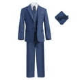 thumbnail image 1 of Ashbury CoCo Boy's Slim Fit 7-pieces Suit, Jacket Vest Pants Shirt Tie Bowtie Hanky, Indigo, Size 8, 1 of 5