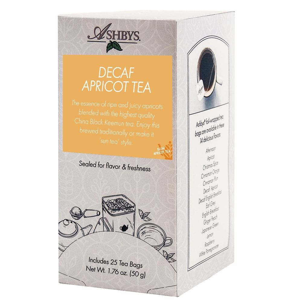 Ashbys Tea Decaf Apricot Tea Bags - 25 Count Box - Walmart.com