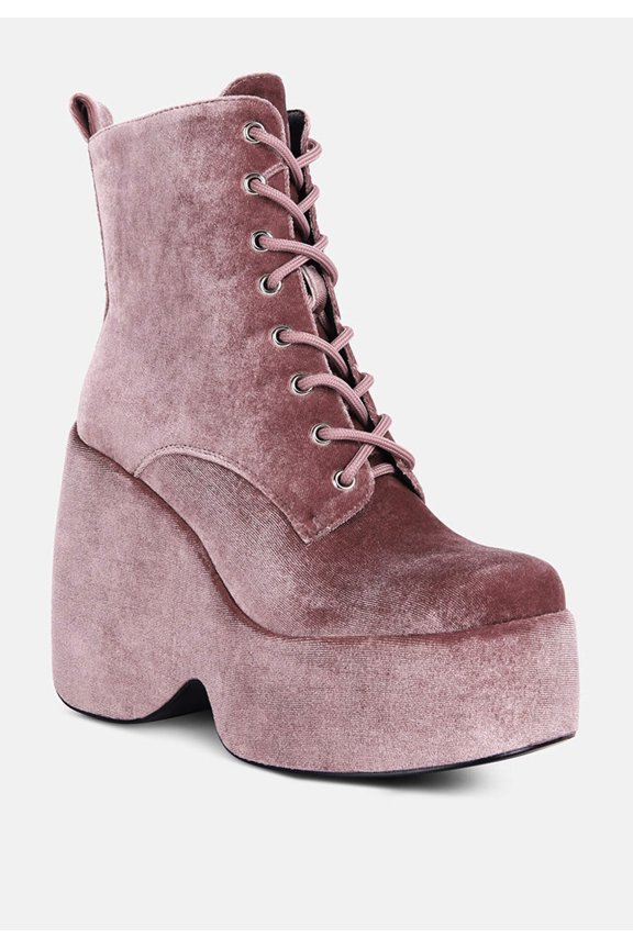 Ashcan High Platform Velvet Ankle Boots