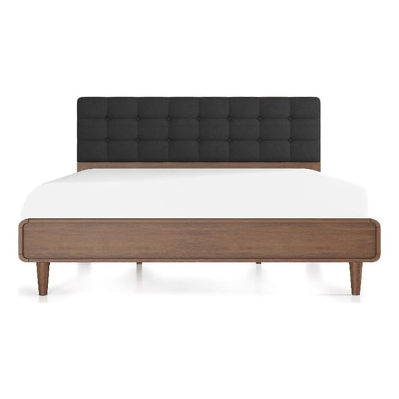 Ashcroft Angelica Fabric Upholstered King Platform Bed in Gray