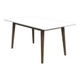 thumbnail image 1 of Ashcroft Aven Modern Solid Wood 63" Rectangular Dining Table in Walnut/White Top, 1 of 5