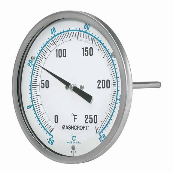 Ashcroft Dial Thermometer,5 in Dial,1/2 in Conn. 50EI60R090XCS50/550F