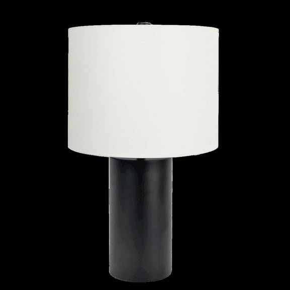Ashcroft Furniture Aura Black Table Lamp with On/Off Switch Black Block Base