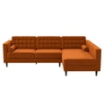 thumbnail image 1 of Ashcroft Furniture Christian  Burnt Orange Velvet Sectional Sofa Right Facing, 1 of 5