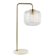 thumbnail image 1 of Ashcroft Furniture Haven Clear Glass Table Lamp, Gold Brush Metal and Marble Base, Button Control, 1 of 1