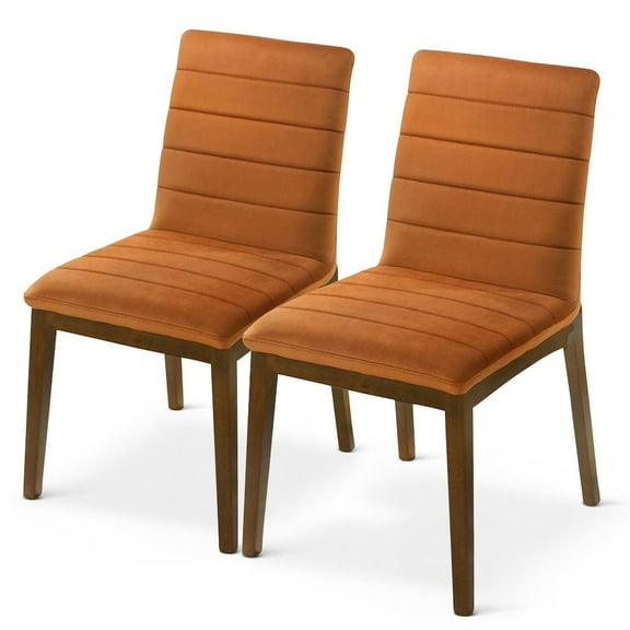 Ashcroft Furniture Ines Burnt Orange Velvet Dining Chair (Set Of 2)
