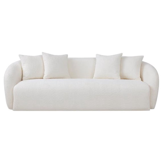 Ashcroft Furniture SOF03006101 Linden Boucle Sofa, Ivory