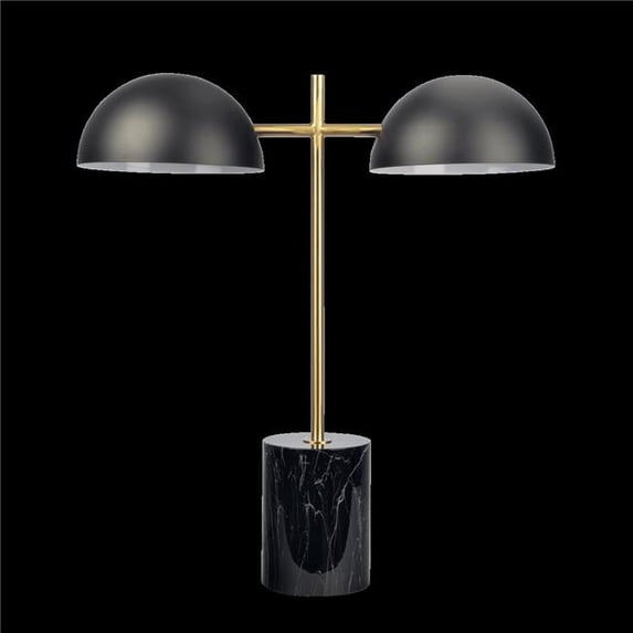 Ashcroft Furniture TBL03700901 Nova Hydro Double Table Lamp with On & Off Switch, Black, Gold & Dark Gray