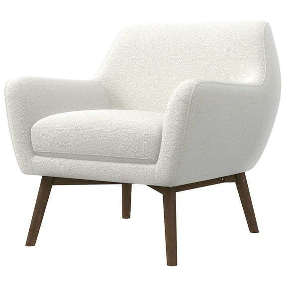 Ashcroft Furniture Panom White Boucle Lounge Chair