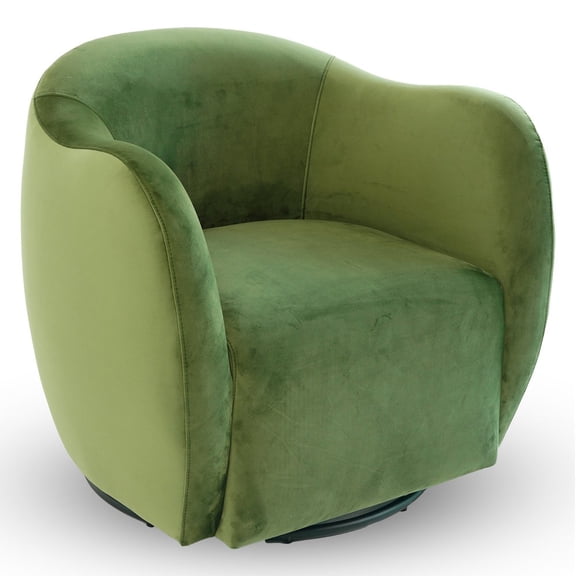 Ashcroft Furniture Renee Swivel Chair - Green Velvet