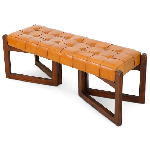 Ashcroft Furniture Riley Tan Leather Bench
