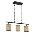 thumbnail image 1 of Ashcroft Furniture Three Lights Island With Natural Rattan Shade Farmhouse Chain Ceiling Lamp, 1 of 5