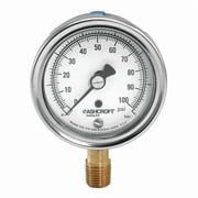 Ashcroft Gauge,Compound,1/4 in NPT,1 Percent 251009AW02LV/30#