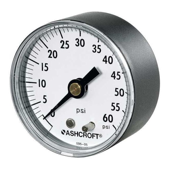 Ashcroft Gauge,Pressure,0 to 15 psi,Back,2 in. 20W1005PH02B15#