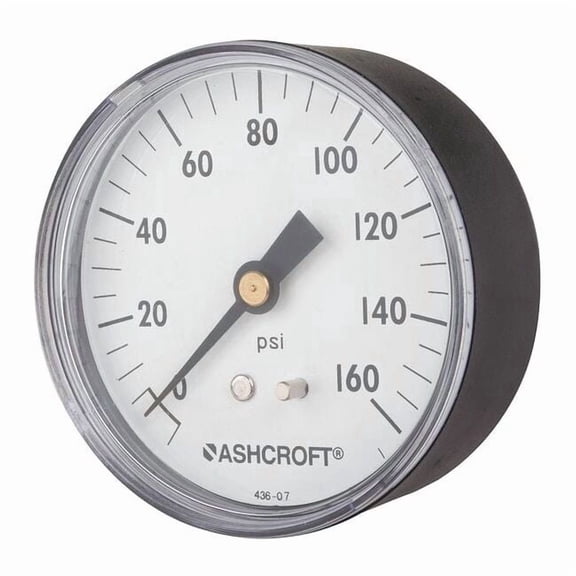 Ashcroft Gauge,Pressure,0 to 160 psi,ABS,2-1/2 in 25W1005PH02B160#
