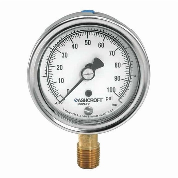 Ashcroft Gauge,Pressure,0 to 30 psi,1 Percent 251009AW02L30#