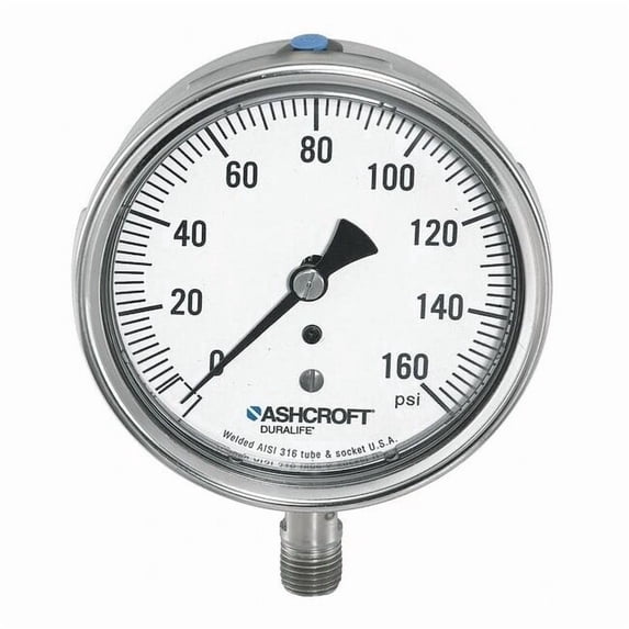 Ashcroft Gauge,Pressure,0 to 5000 psi,Lower 251009SW02L5000#