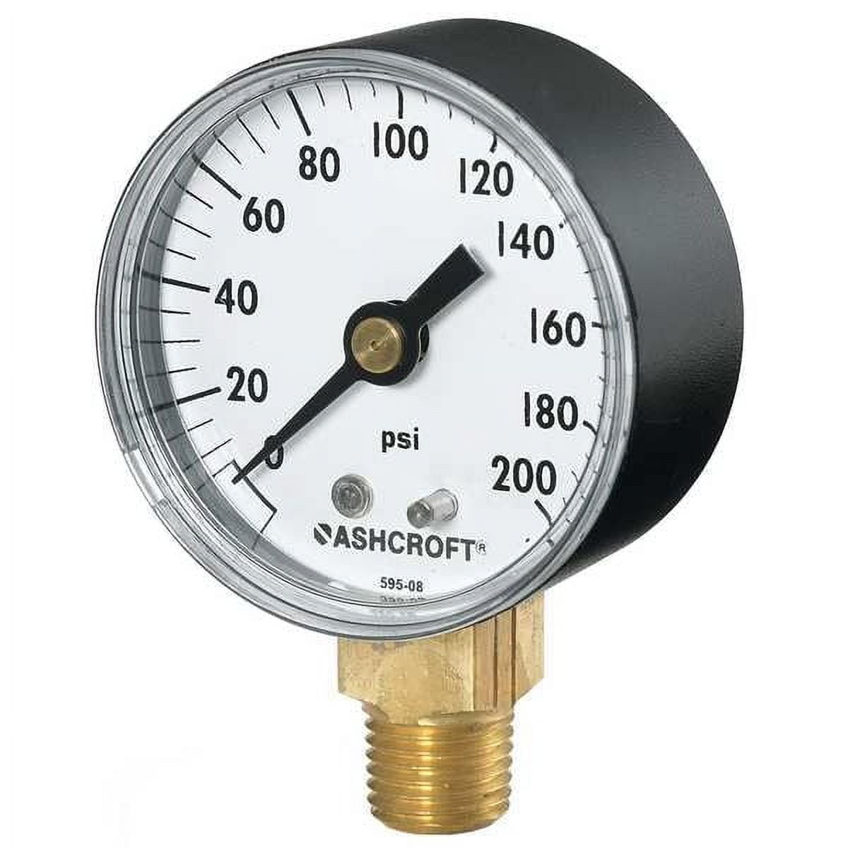Manometro Pressione Acciaio Inox Sigma Aldrich 0-300 PSI 1/4" NPT, QianCap, Nuovo Stock - 3