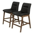 thumbnail image 1 of Ashcroft Helena Leather Upholstered Counter Stool in Black (Set of 2), 1 of 5