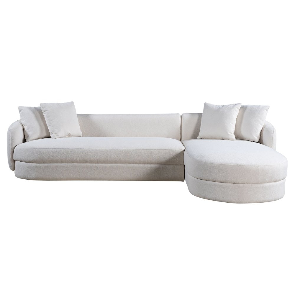 Ashcroft Furniture Chandler Cream Boucle Right Sectional Sofa
