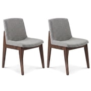 Ashcroft Levi Fabric Upholstered Dining Chair in Light Gray (Set of 2)