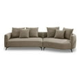 thumbnail image 1 of Lusitania Fabric & Solid Wood Right Facing Sectional Sofa in Mocha, 1 of 8