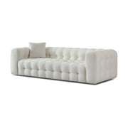 Ashcroft Modern Chesterfield Boucle Sofa with Removable Legs and Stain Resistant, Cream