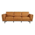 thumbnail image 1 of Ashcroft Modern Leather 89" 3 Seater Sofa, Light Brown, 1 of 3